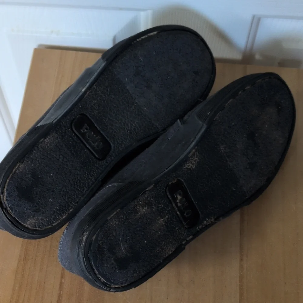 Ralph Lauren Polo Oxford Shoes Denim Mens Size 10.5 D Grey And Black